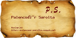 Palencsár Sarolta névjegykártya