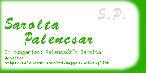 sarolta palencsar business card